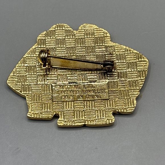 Artique LTD Barbara Lavallee Alaskan Cloisonne Brooch Pin ~ Three Native Women - Picture 2 of 5